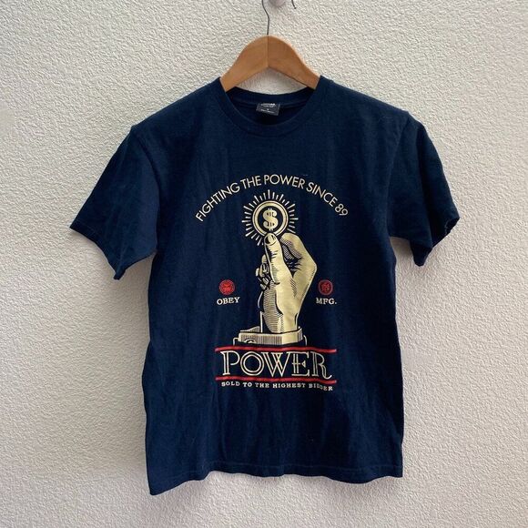 Obey Propaganda Fighting The Power Black T-Shirt Men's Small - Picture 1 of 3